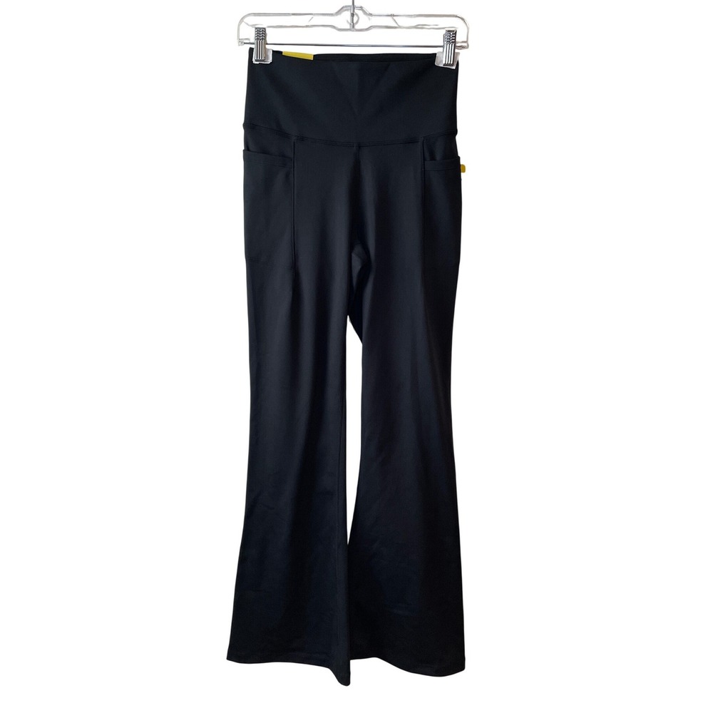 Jockey Studio Flare Pant Women S Black NEW‎ High Waist Pockets Yoga Leggings 31"
